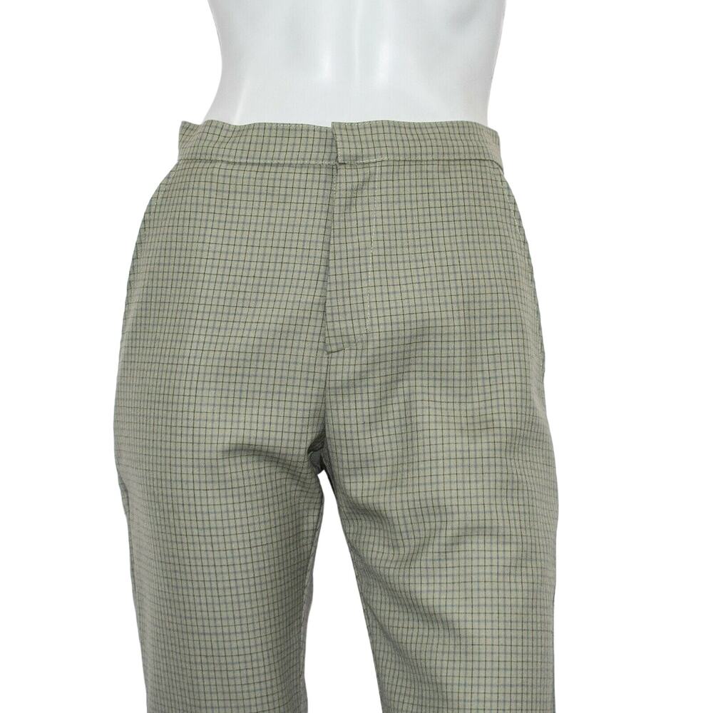CARLEEN Poppy Pants Sage Wool Grid Check Women's Size 2 - Picture 8 of 10